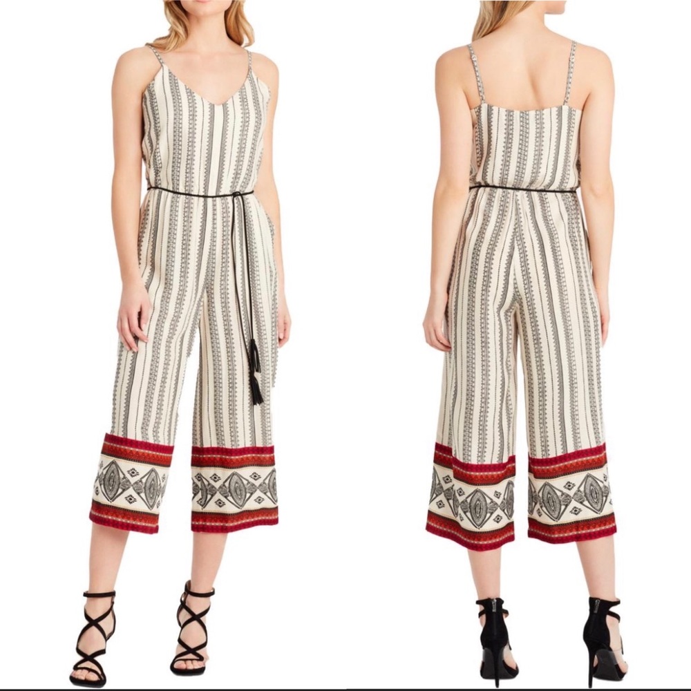 Jessica Simpson Tribal Print Wide Leg Jumpsuit Romper